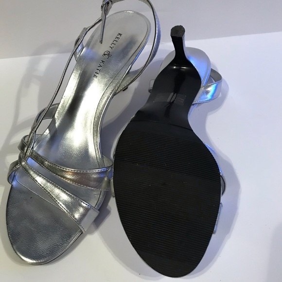 Kelly & Katie silver tone slingback heels - Picture 3 of 6